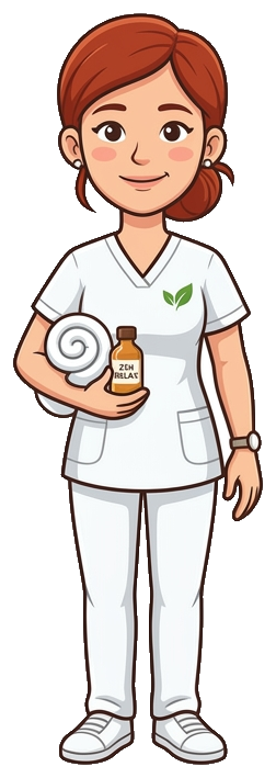 Mia — mascot for massage studio