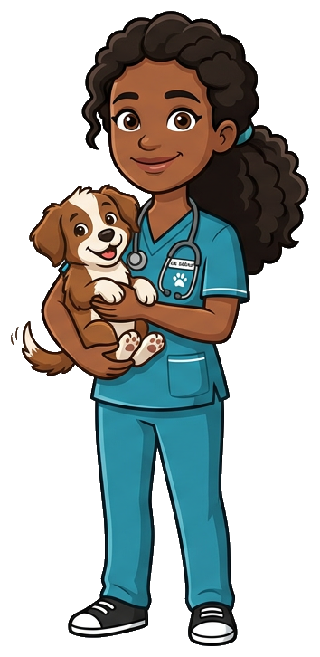 Bella — mascot for veterinary clinic